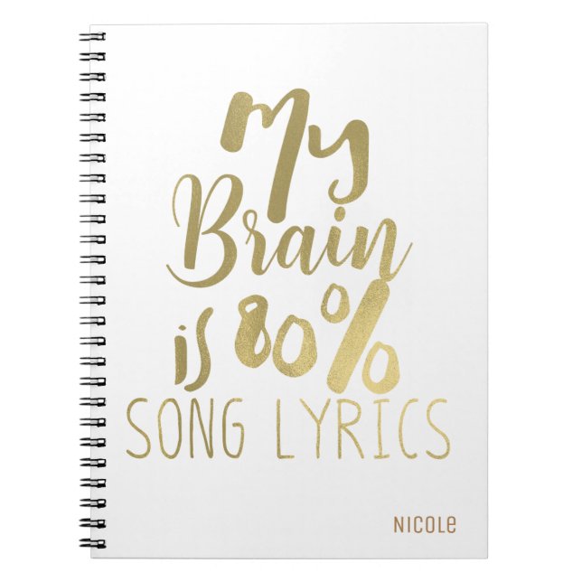 Carnet Mon cerveau est composé à 80% de paroles de chanso (Devant)