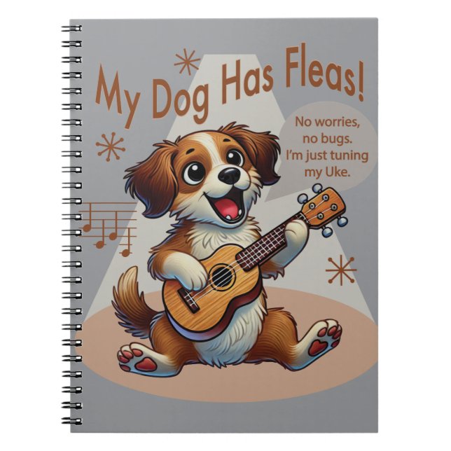 Carnet Mon Chien A Fleas Ukulele Tuning Chanson (Devant)