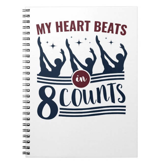 Carnet Mon Coeur bat En 8 Comtes Natation Synchronisée (Devant)