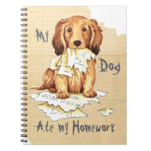 Carnet Mon Dachshund allongé a mangé mes devoirs