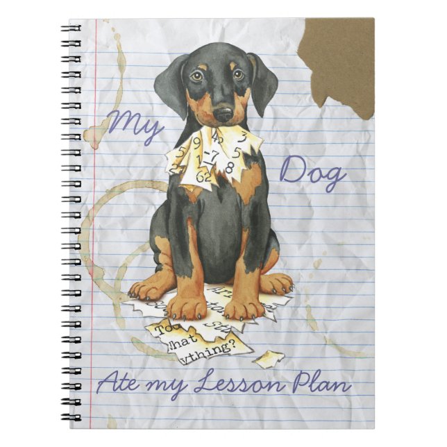 Carnet Mon Doberman A Mangé Mon Plan De Leçon (Devant)