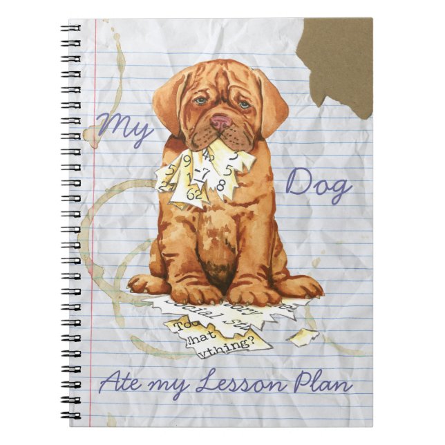Carnet Mon Dogue de Bordeaux Mange Mon plan de leçon (Devant)