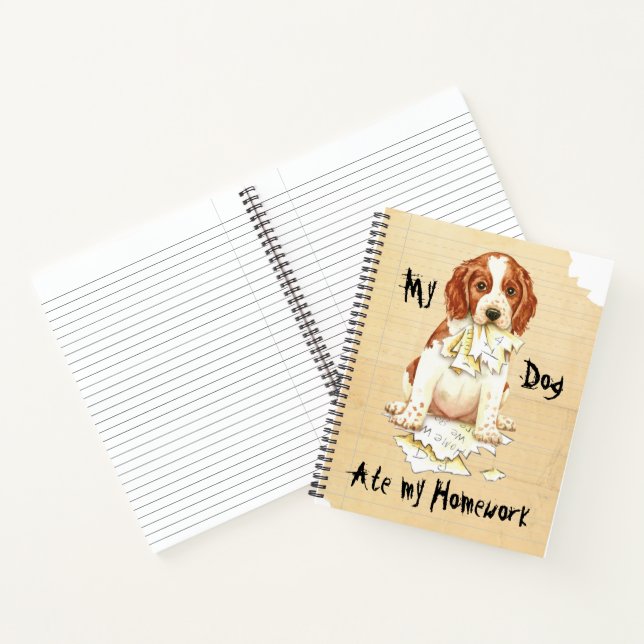 Carnet Mon espagnol Welsh Springer Mange mes devoirs (Intérieur)