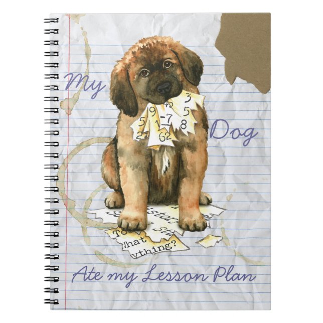 Carnet Mon Leonberger a mangé mon plan de cours (Devant)