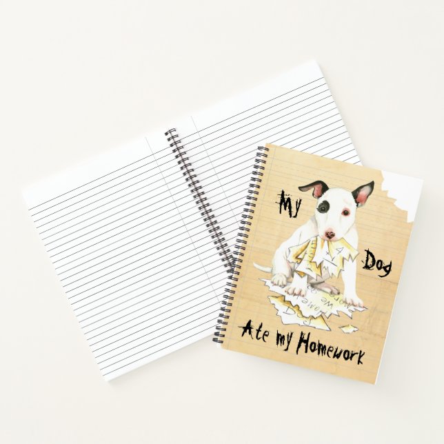 Carnet Mon Mini Taureau Terrier A Mangé Mes Devoirs (Intérieur)