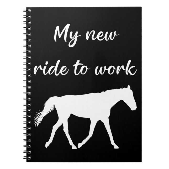 Carnet Mon nouveau voyage au travail en cheval drôle (Devant)