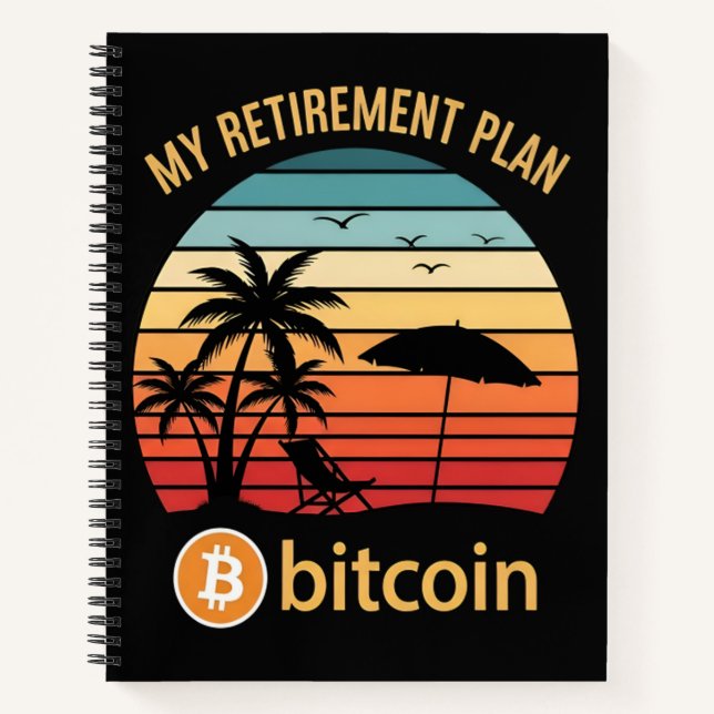 Carnet Mon Plan De Retraite Bitcoin Plage Coucher De Sole (Devant)