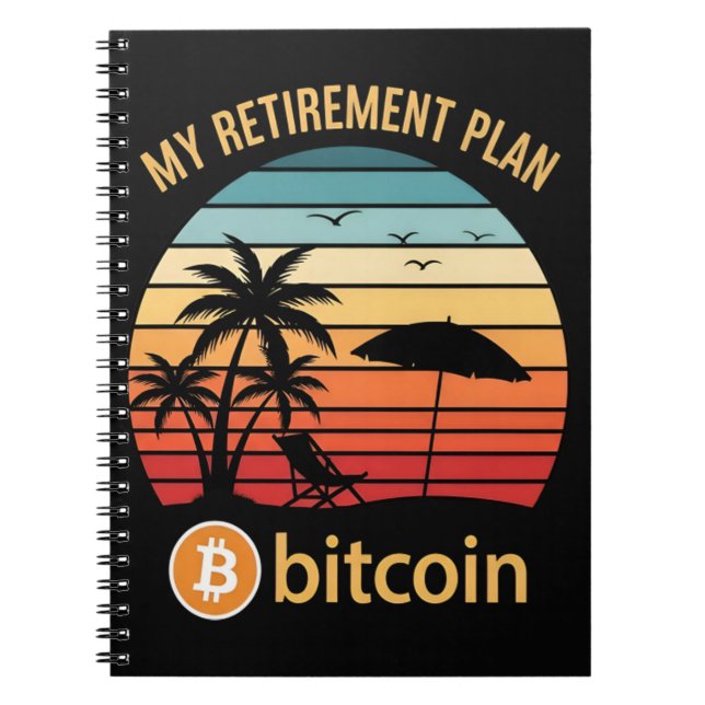 Carnet Mon Plan De Retraite Bitcoin Plage Coucher De Sole (Devant)
