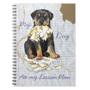 Carnet Mon rottweiler a mangé mon plan de cours