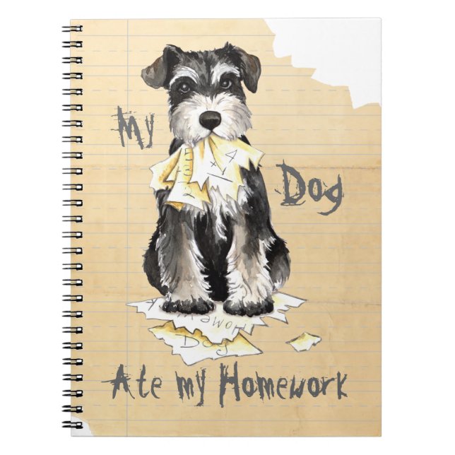 Carnet Mon Schnauzer miniature a mangé mon travail (Devant)