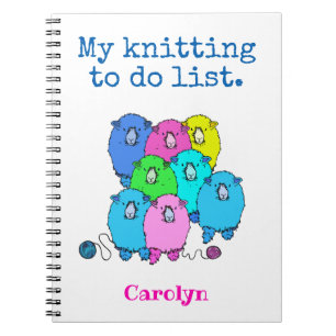 Carnet Mon tricot de faire la liste, mignon mouton, ton n