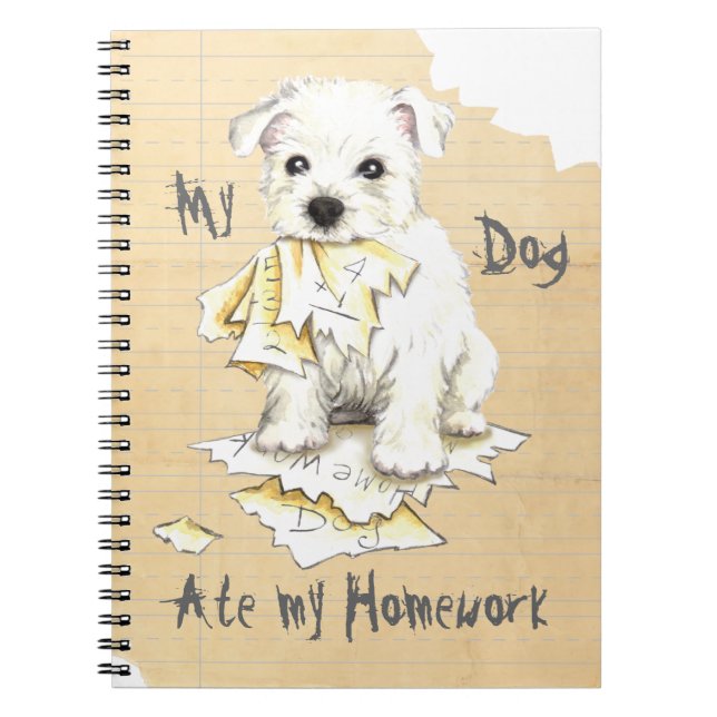 Carnet Mon Westie A Mangé Mes Devoirs (Devant)