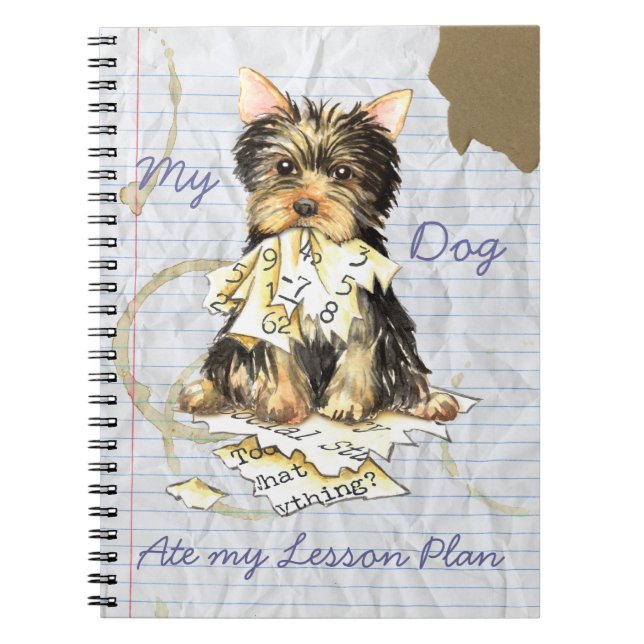 Carnet Mon Yorkie a mangé mon plan de leçon (Devant)
