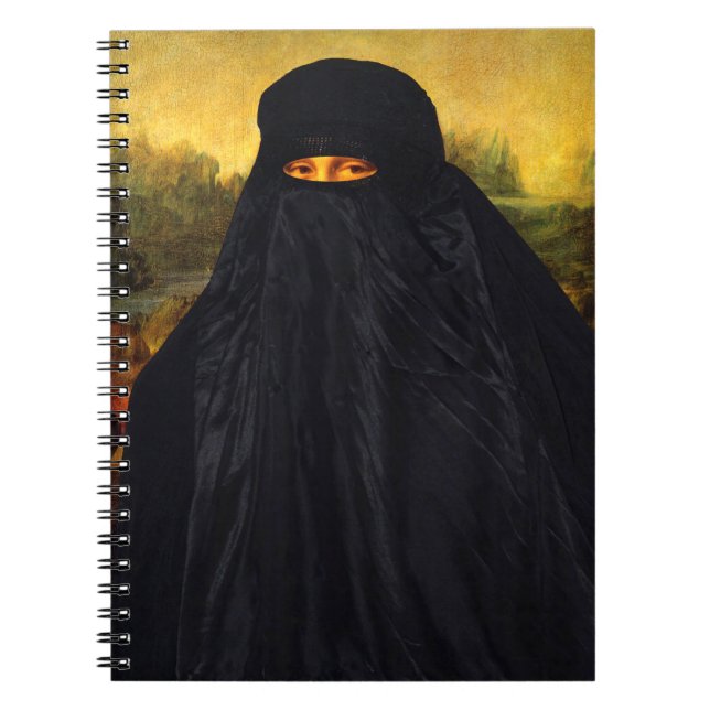 Carnet Mona Lisa cachée derrière la burqa (Devant)