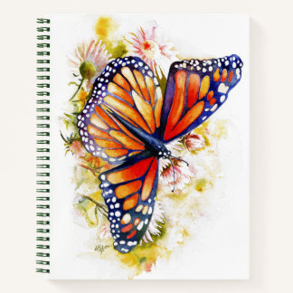 Carnet Monarque papillon floral