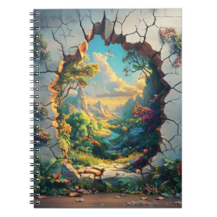 Carnet Monde de l'Imaginaire à travers un mur fissuré