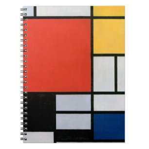 Carnet Mondrial Composition Rouge Jaune Bleu Noir