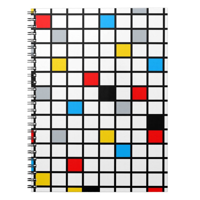 Carnet Mondrian géométrique Composition minimaliste moder (Devant)
