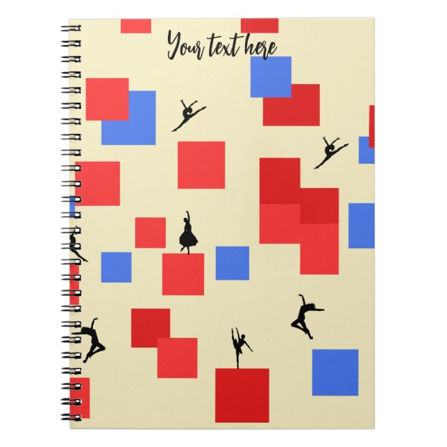 Carnet Mondrian's Dancing Cubes Blue Red Light Arrière -  (Devant)
