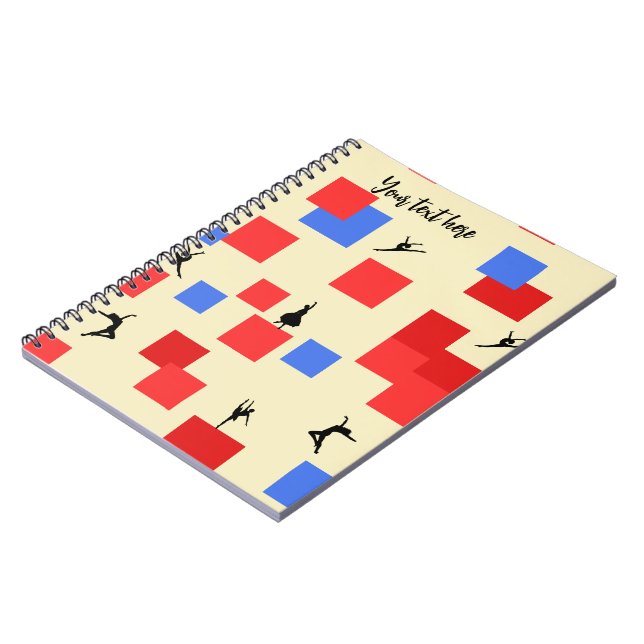 Carnet Mondrian's Dancing Cubes Blue Red Light Arrière -  (Côté gauche)