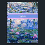 Carnet Monet - Lys d'eau 1919 modèle<br><div class="desc">Claude Monet célèbre peinture,  Water Lilies,  1919,  modèle,  prêt à personnaliser. Insérez votre propre nom/texte à la place de Virginie.</div>