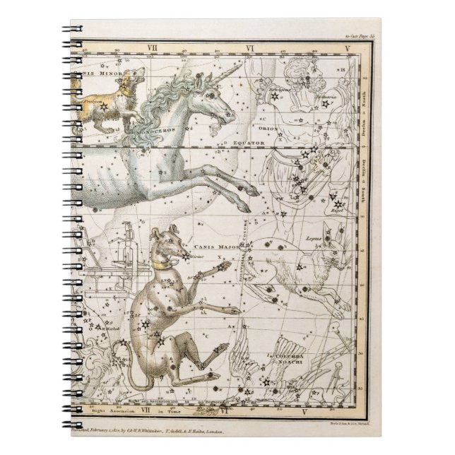 Carnet Monoceros, "d'un atlas céleste", pub. en 1822 (Devant)