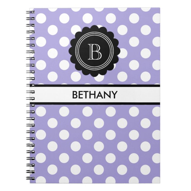 Carnet Monogram Aura Indigo et Black Polka Dot (Devant)
