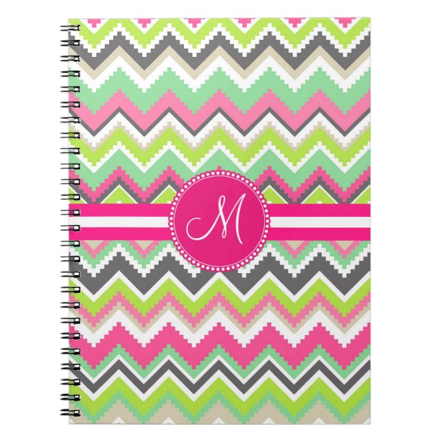 Carnet Monogram Aztec Andes Tribal Mountains Chevron (Devant)
