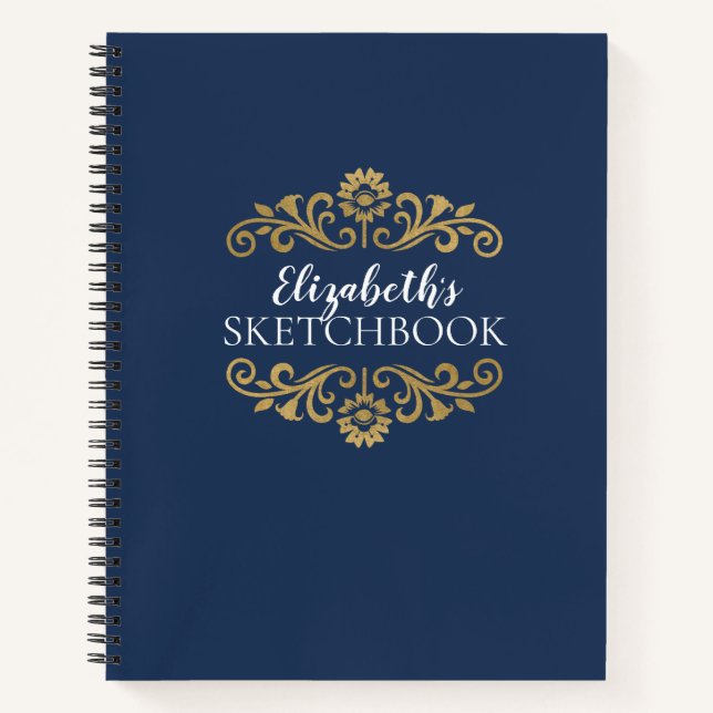Carnet Monogram Marine Blue Artist Sketchbook (Devant)