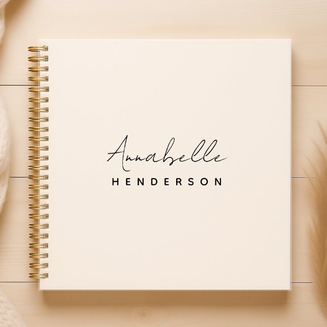 Carnet Monogram neutre | Minimalist stylish (Créateur téléchargé)