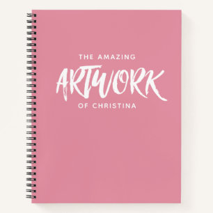 Carnet Monogram Pink Artist Sketchbook Votre nom