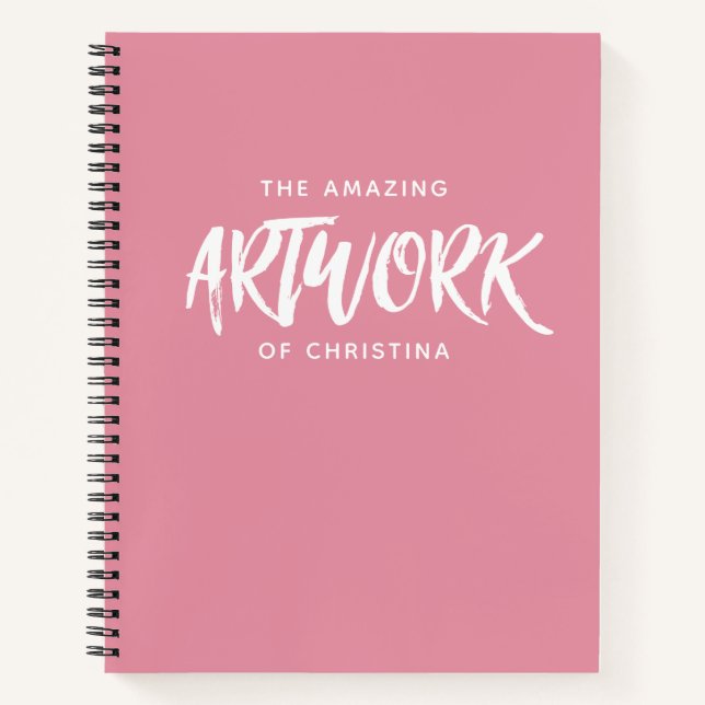 Carnet Monogram Pink Artist Sketchbook Votre nom (Devant)