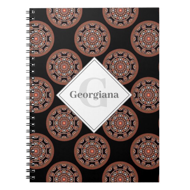 Carnet Monogram Safari Coucher de soleil Bohemian Polka D (Devant)