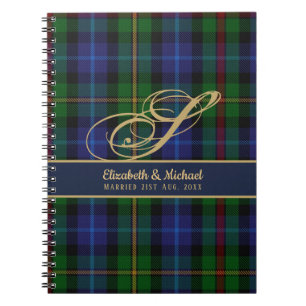 Carnet Monogram Smith Tartan Blue Green Gold Newlywees