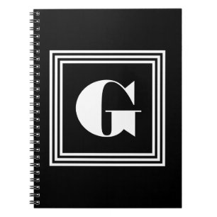 Carnet Monogramme 3 trames en gras Noir et blanc