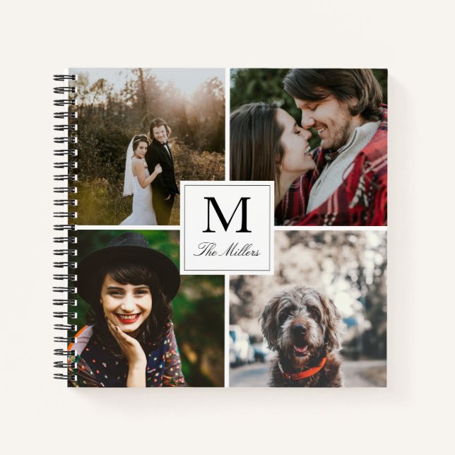 Carnet Monogramme 4 Photo Collage (Devant)