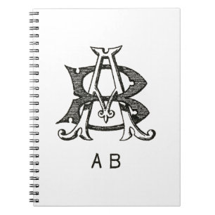 Carnet Monogramme A et B, Couple Initial A et B, Mariage