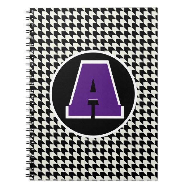 Carnet monogrammé à motif pied-de-poule (Devant)