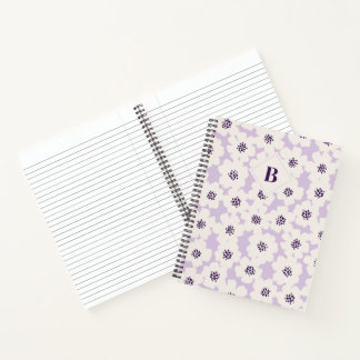 Carnet Monogramme Abstrait de lavande florale