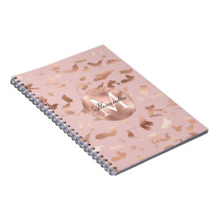 Carnet Monogramme Abstrait Glam Rose Gold Blush