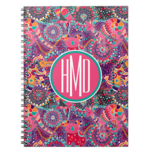 Carnet Monogramme animal du motif   de style ethnique