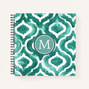Carnet Monogramme Aquamarine Motif IV
