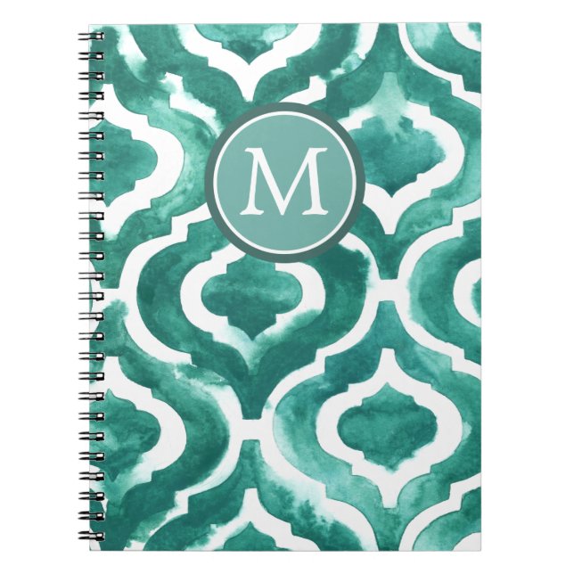 Carnet Monogramme | Aquamarine Motif IV (Devant)