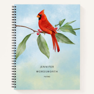 Carnet Monogramme Aquarelle Bleu Vert Rouge Cardinal Oise