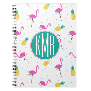 Carnet Monogramme au néon des Flamants roses