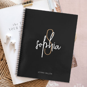 Carnet Monogramme Black Gold Business School