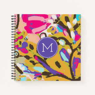 Carnet Monogramme Boho rose Floral I