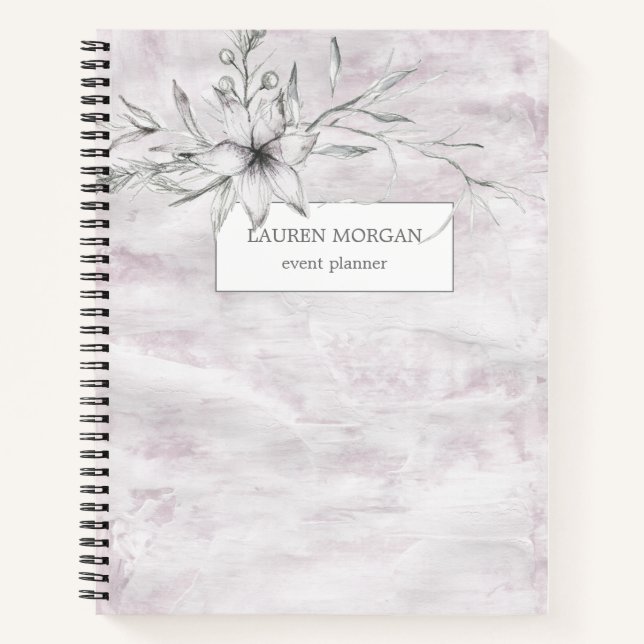 Carnet monogramme botanique de pochoir rustique (Devant)