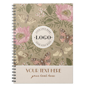 Carnet Monogramme botanique Fleur sauvage moderne et tend