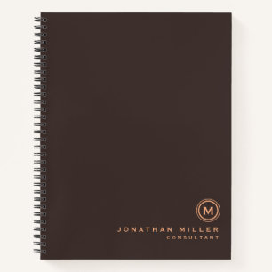 Carnet Monogramme Brown professionnel initial